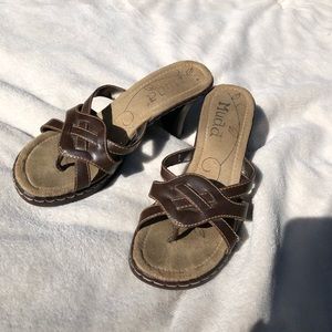 Mudd Brown High Heel Sandals size 8.5